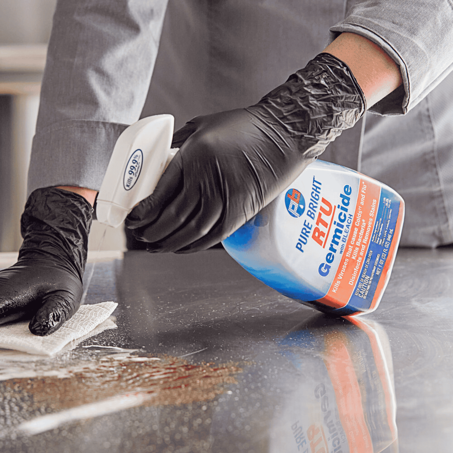 KIK Pure Bright All Purpose Ready-to-Use Germicidal Cleaner with Bleach - 9/Case