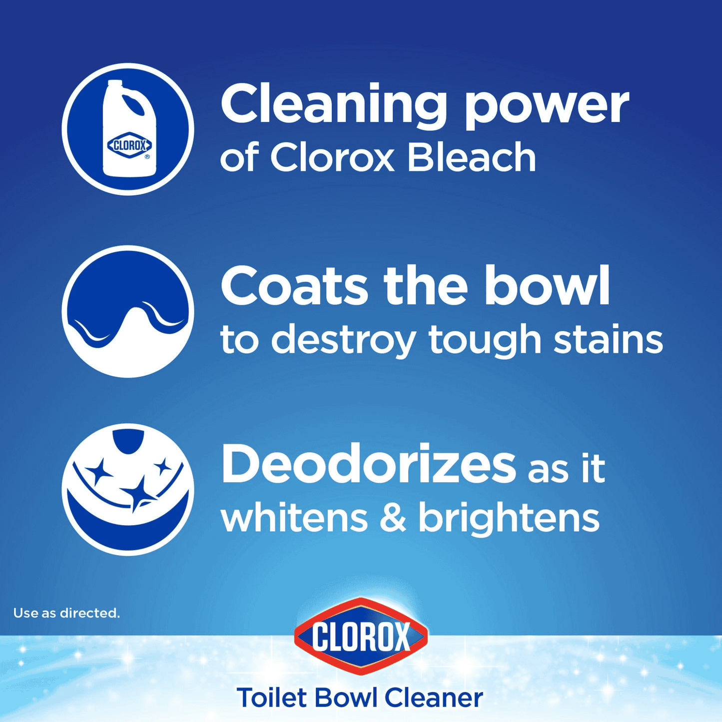 Clorox® Bleach Toilet Bowl Stain Remover & Cleaner Liquid | Fresh Breeze (12 Units)