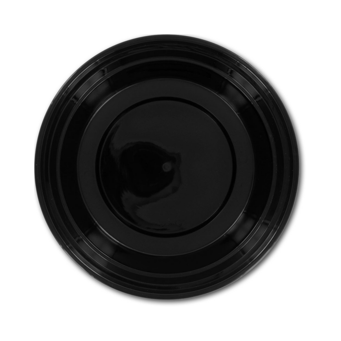 32oz, Round Black PP Plastic Food Container with clear lid, heavy weight