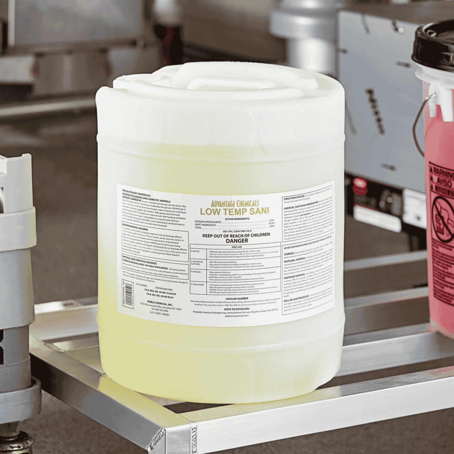 Advantage Chemicals. Low Temperature Concentrated Dish Washing Machine Sanitizer - 1 unit (5 Gallons)