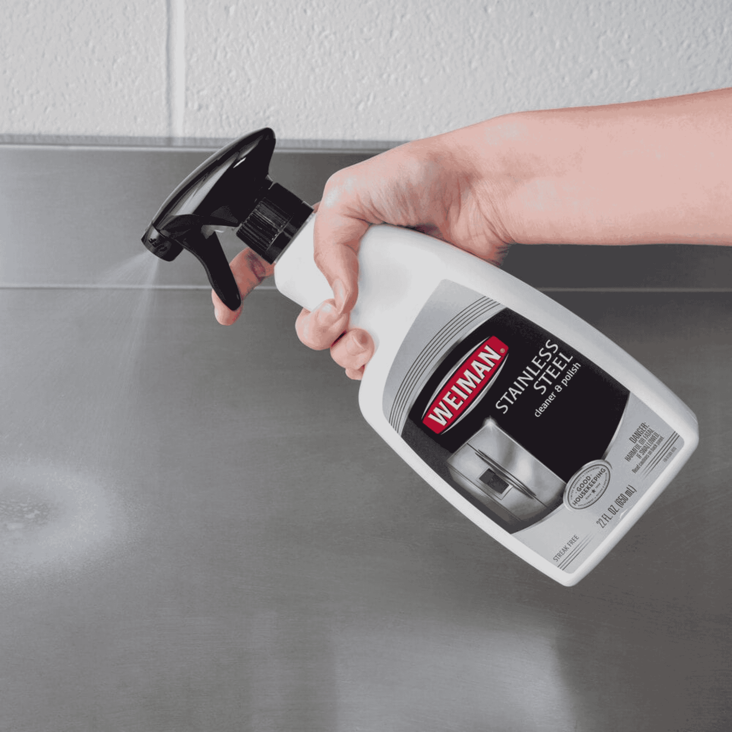 Weiman W108. Trigger Spray Stainless Steel Cleaner & Polish - 6/Case