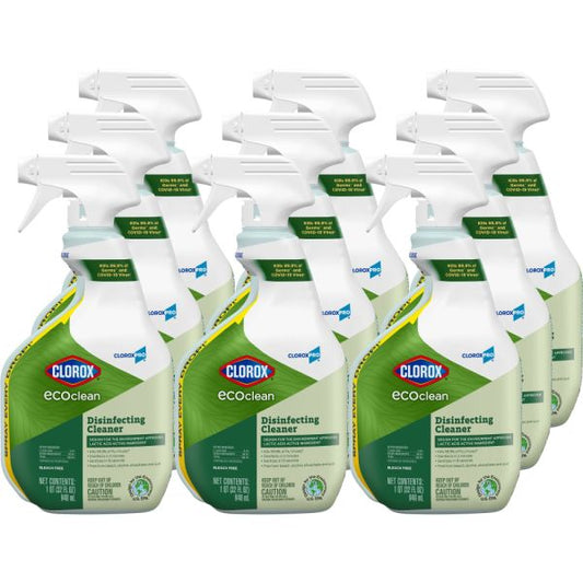 CloroxPro EcoClean Disinfecting Cleaner Spray Bottles (32 Oz) - 9/Case